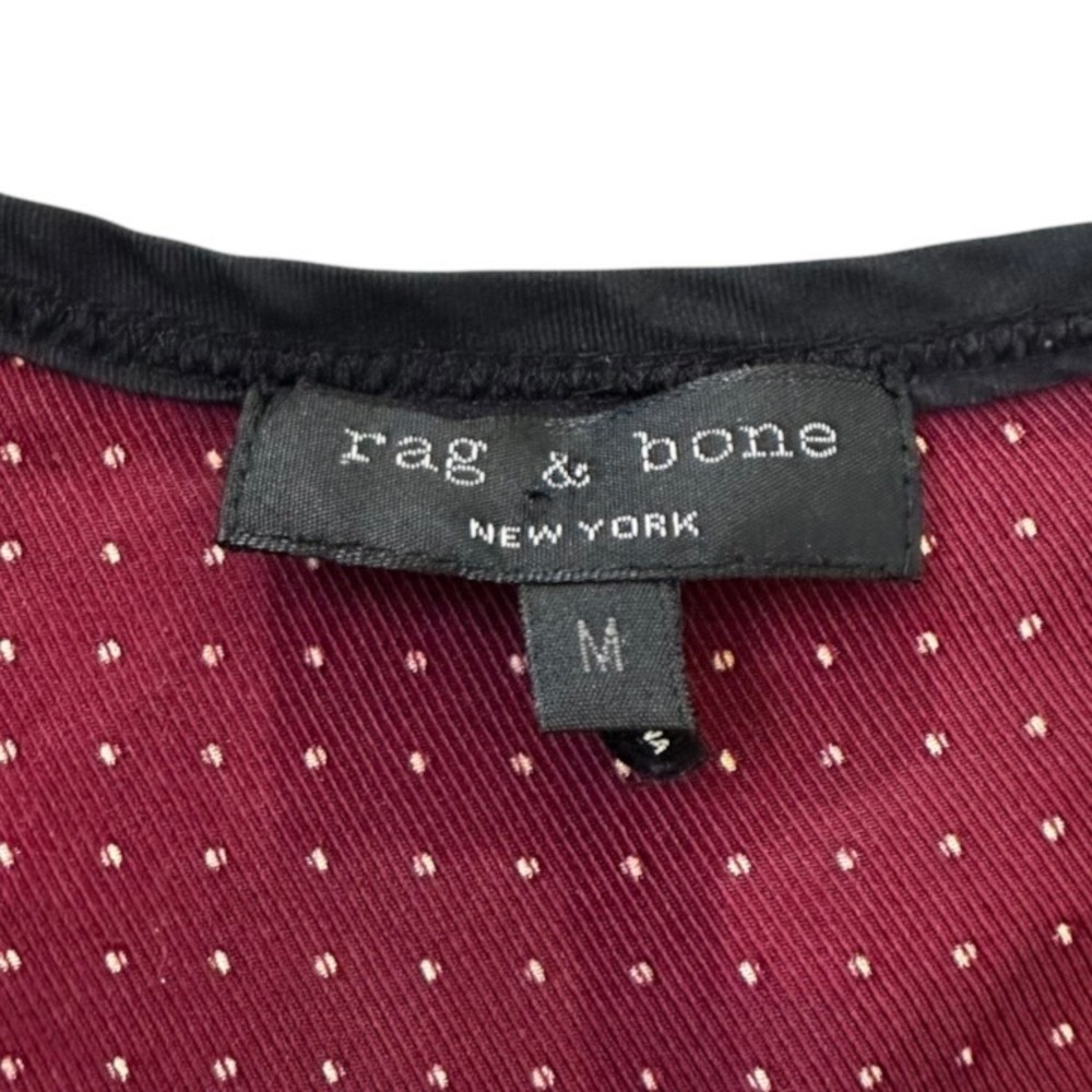 Rag & Bone Women Teddy Burgundy Silk Geometric Racerback Tank Top Medium | 0136 - Picture 5 of 10